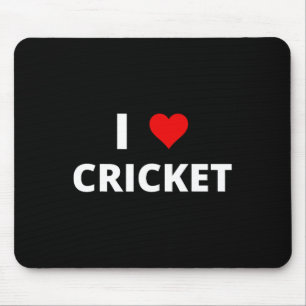 I Love Cricket (with A Red Heart)  Mouse Pad