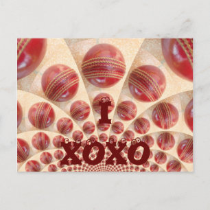 I Love Cricket XOXO Customise Product Postcard