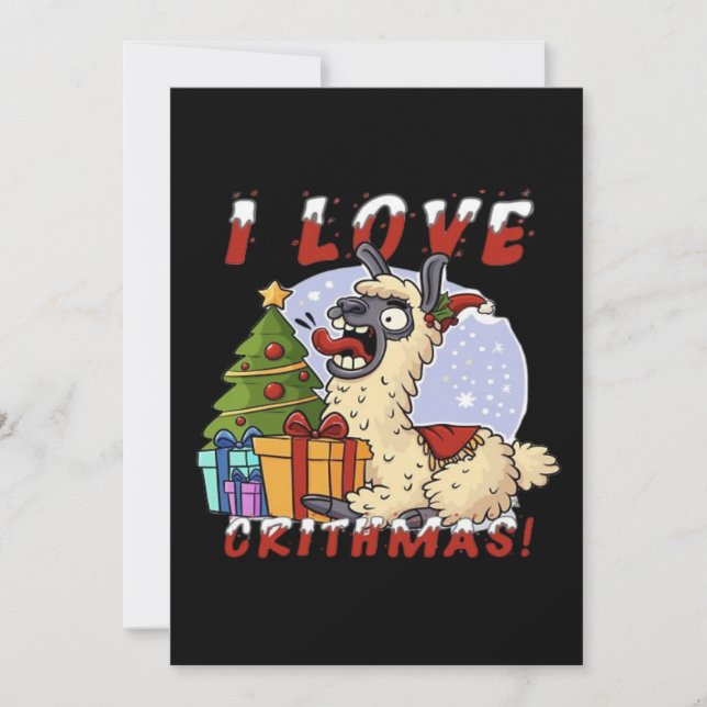 I LOVE CRITHMAS Llama  Save The Date (Front)