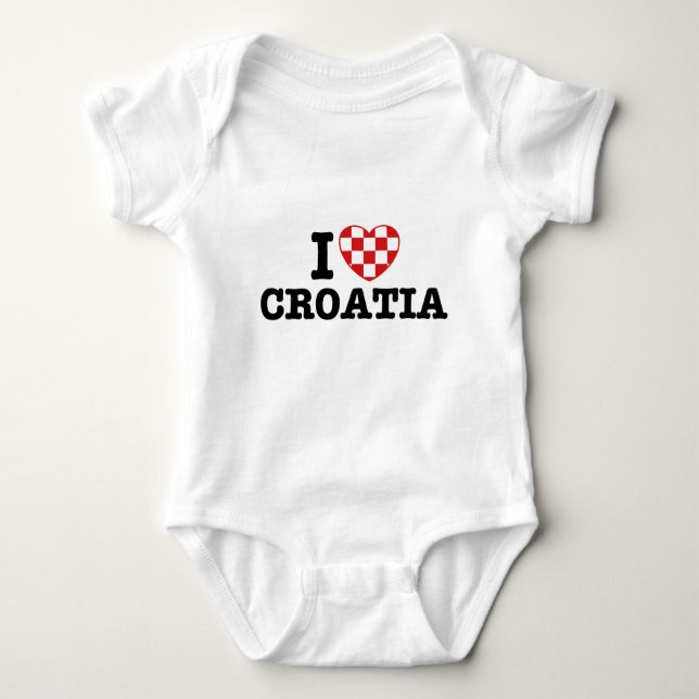 I Love Croatia Baby Bodysuit (Front)