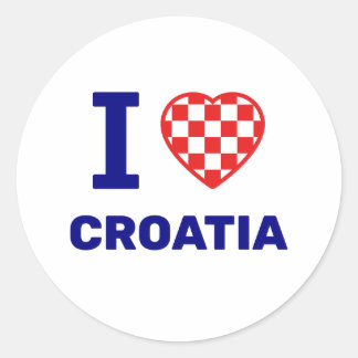 I love croatia classic round sticker