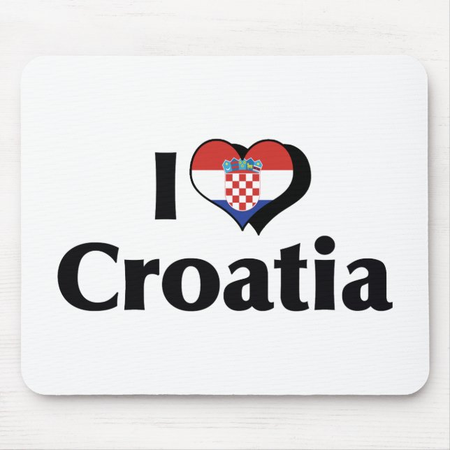 I Love Croatia Flag Mouse Pad (Front)