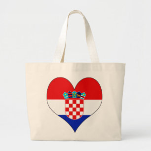 I Love Croatia Large Tote Bag