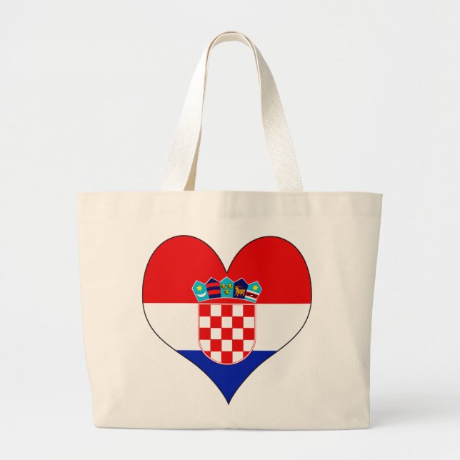 I Love Croatia Large Tote Bag (Front)