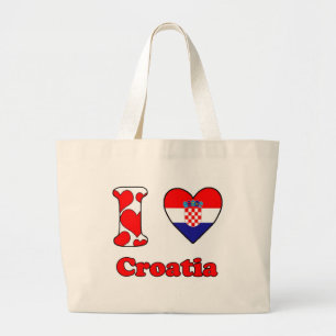 I love Croatia Large Tote Bag