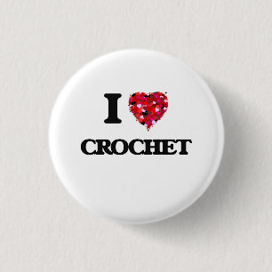 I Love Crochet 3 Cm Round Badge