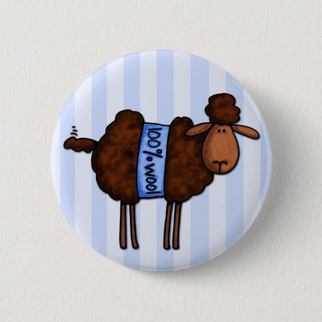 i love crochet 6 cm round badge (Front)