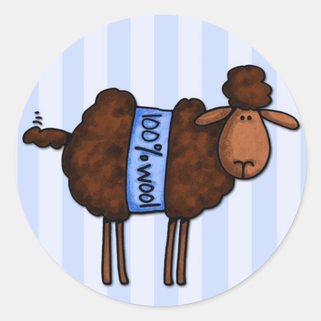 i love crochet classic round sticker (Front)