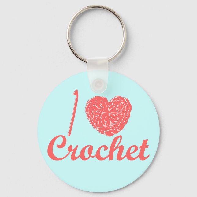 I Love Crochet Keychain (Front)