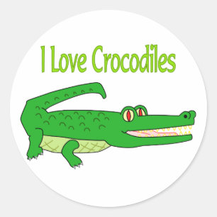 I Love Crocodiles Classic Round Sticker
