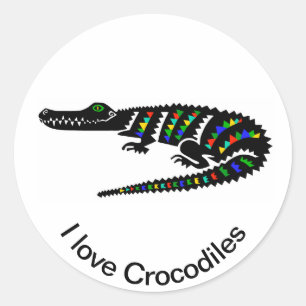 I love CROCODILES  - Reptile- Wildlife - USA Classic Round Sticker