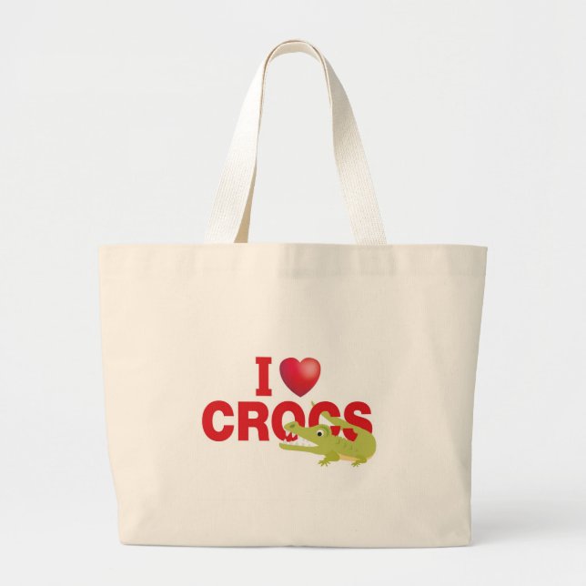 i love crocs large tote bag (Front)