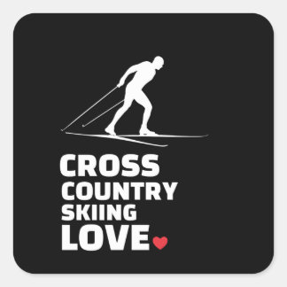 I love cross country skiing Stylish cross Square Sticker