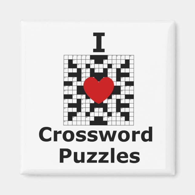 I Love Crossword Puzzles Magnet (Front)