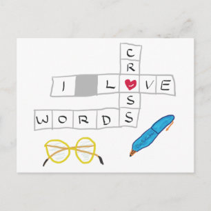 I Love Crosswords Postcard
