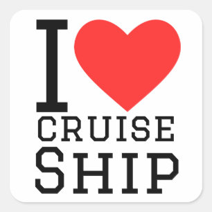 I love cruise ship square sticker