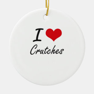 I love Crutches Ceramic Tree Decoration