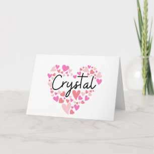 I love Crystal - hearts for Crystal Note Card