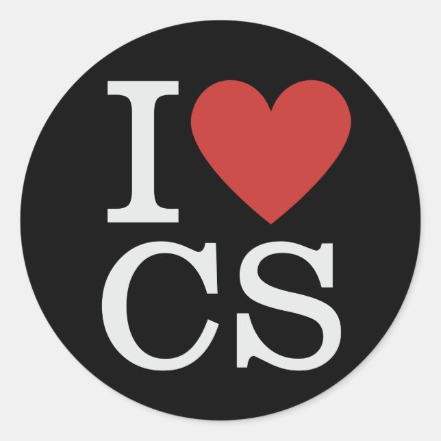 I ❤️ Love CS Computer Science Faculty/Student Classic Round Sticker (Front)