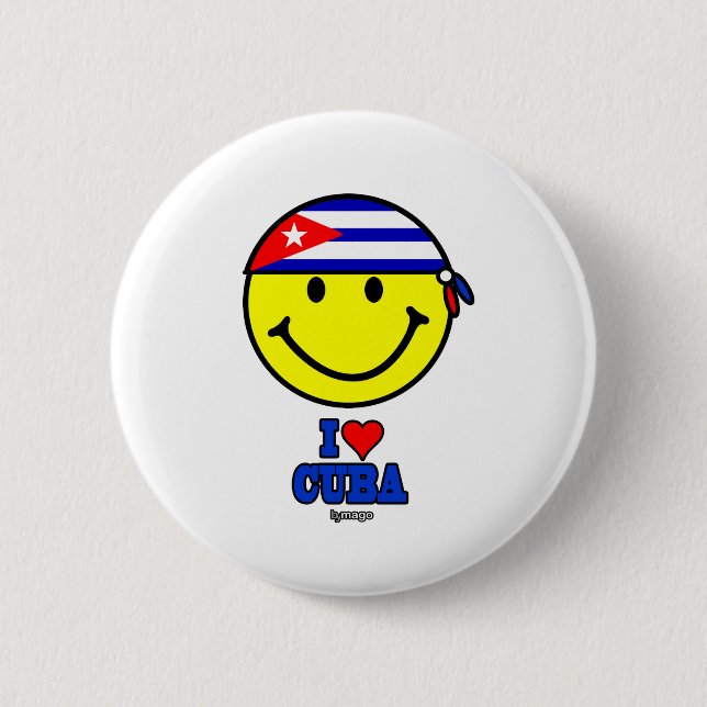 I LOVE CUBA 6 CM ROUND BADGE (Front)