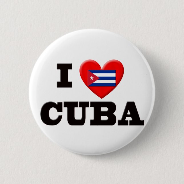 I Love Cuba 6 Cm Round Badge (Front)