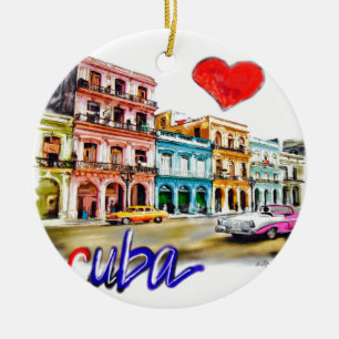 I love Cuba Ceramic Tree Decoration