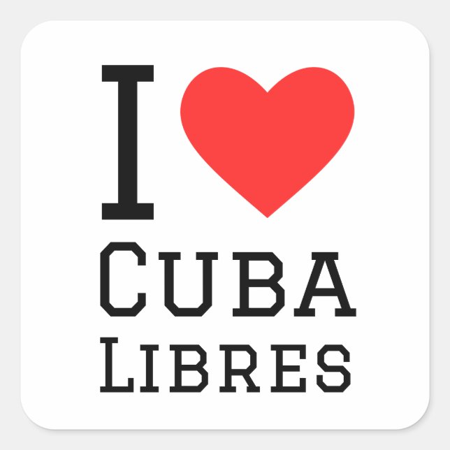 I love cuba libres square sticker (Front)