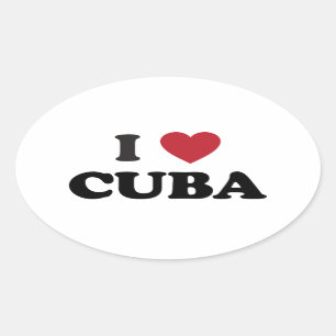 I Love Cuba Oval Sticker
