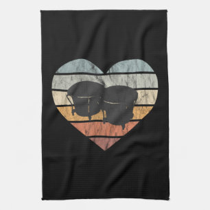 I Love Cuban Bongo Drums Tea Towel