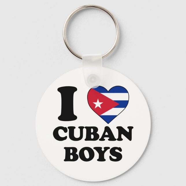 I love Cuban boys Key Ring (Front)