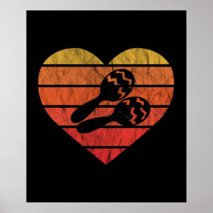 I Love Cuban Maracas Percussion Poster