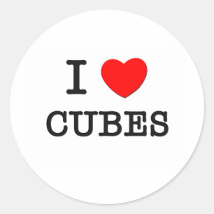 I Love Cubes Classic Round Sticker