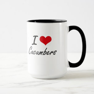 I Love Cucumbers artistic design Mug