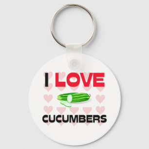 I Love Cucumbers Key Ring