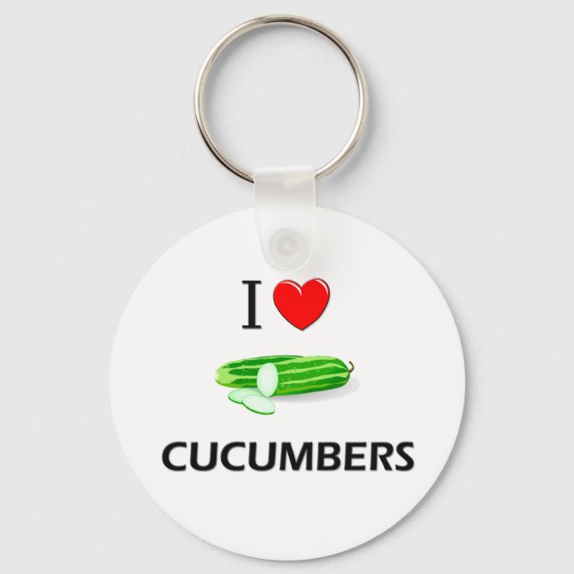 I Love Cucumbers Key Ring (Front)