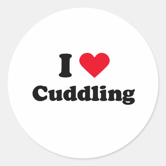 I love cuddling classic round sticker (Front)