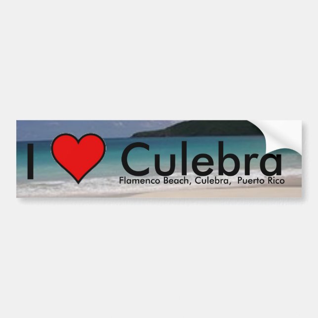 I Love Culebra island, PR Sticker (Front)