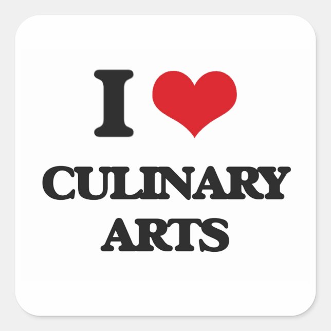 I love Culinary Arts Square Sticker (Front)