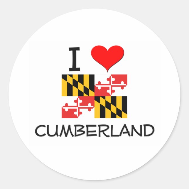 I Love Cumberland Maryland Classic Round Sticker (Front)