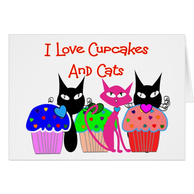 "I love cupcakes and cats"--Cupcake Lovers Gifts (Front Horizontal)