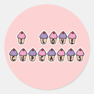 I Love Cupcakes Classic Round Sticker