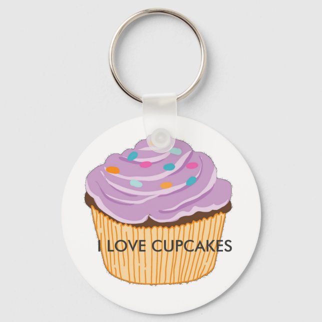 I LOVE CUPCAKES KEY RING (Front)