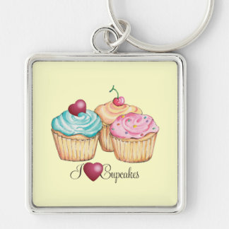 I Love Cupcakes Key Ring