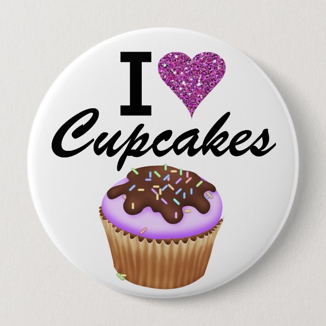 I Love Cupcakes - SRF 10 Cm Round Badge (Front)