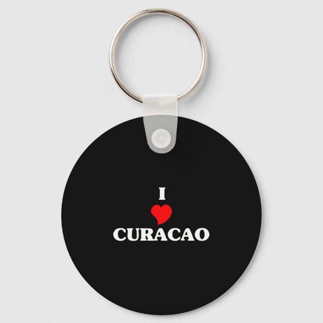 I Love Curacao Key Ring (Front)