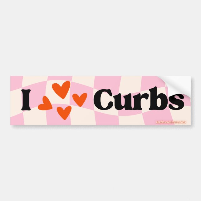 I Love Curbs - Funny Bad Driver Car Decal (Front)