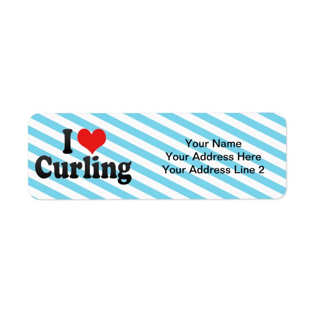 I Love Curling Return Address Label (Front)