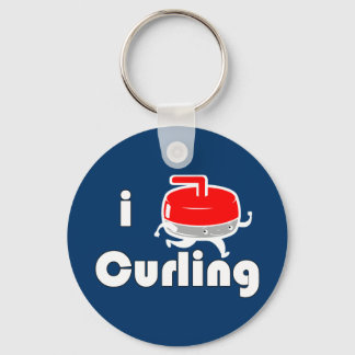 [ I LOVE CURLING ] Vintage Design by SKO Key Ring