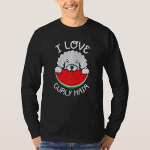 I Love Curly Hair Dog Breeder Puppy Owner Bichon F T-Shirt