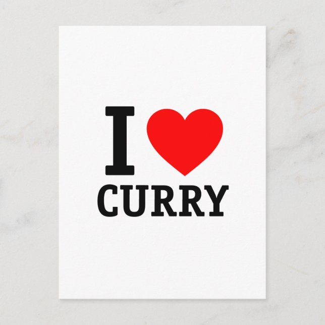 I Love Curry Postcard (Front)